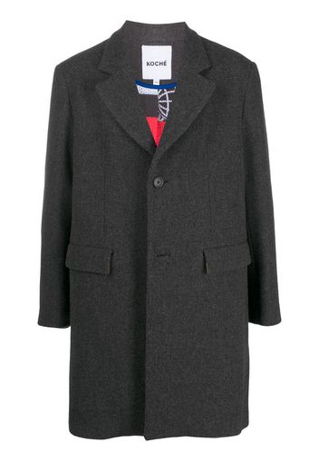 trimmed single-breasted wool coat