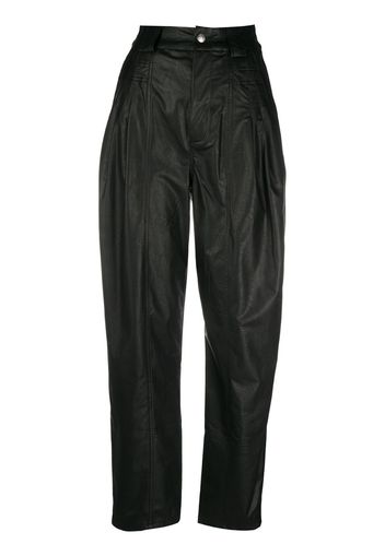 darted leather trousers