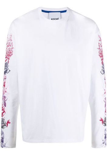 floral printed sleeves sweatshirt