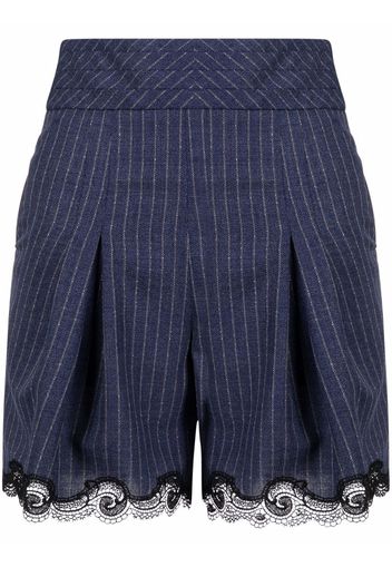 Koché high-waisted pinstripe shorts - Blu