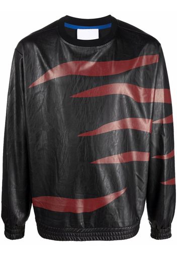 Koché abstract-print faux-leather top - Nero