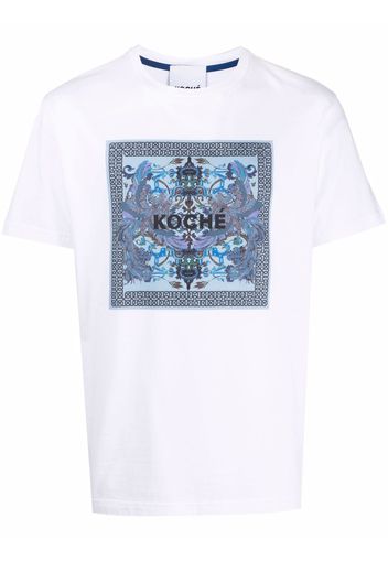 Koché logo-print cotton T-shirt - Bianco