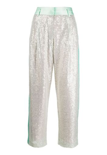 Koché sequinned high-waisted trousers - Verde