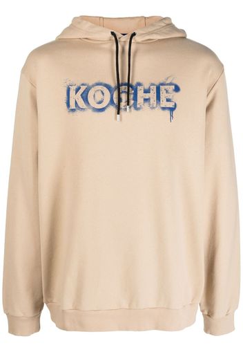 Koché logo-print cotton hoodie - Toni neutri