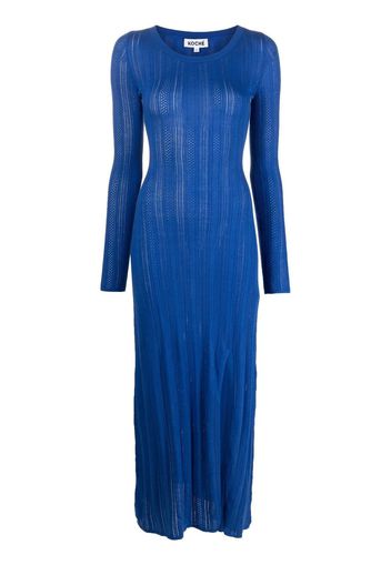 Koché ribbed-knit maxi dress - Blu