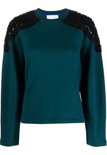 Koché sequin-trim crewneck sweatshirt - Verde