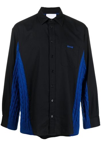 Koché panelled long-sleeve shirt - Nero