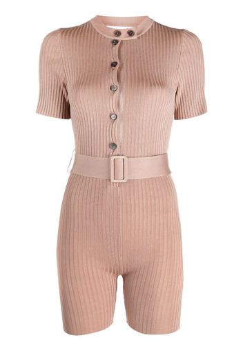 Koché fine-knit belted playsuit - Marrone