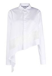 Koché lace-panelled asymmetric shirt - Bianco