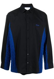 Koché panelled long-sleeve shirt - Nero