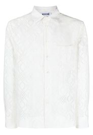 Koché monogram-pattern long-sleeve shirt - Bianco