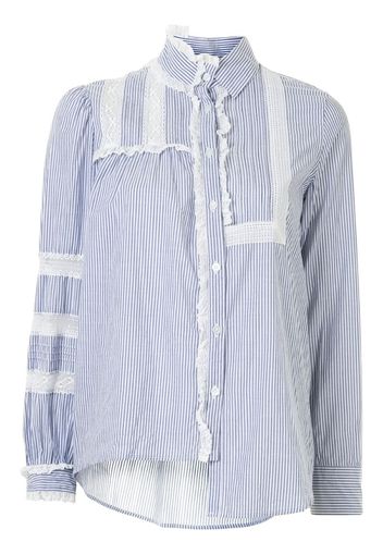 stripe-print asymmetric blouse