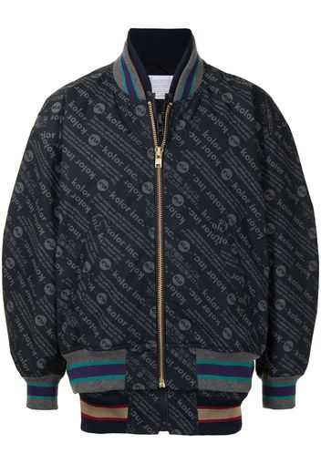 layered monogram bomber jacket