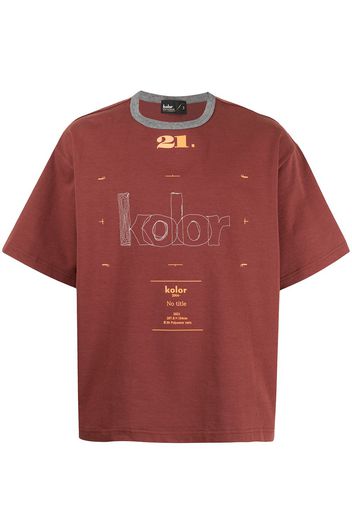 Kolor T-shirt con ricamo - Marrone