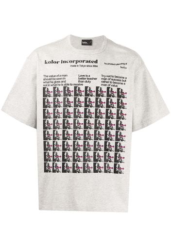 Kolor T-shirt Albert Einstein con stampa - Bianco