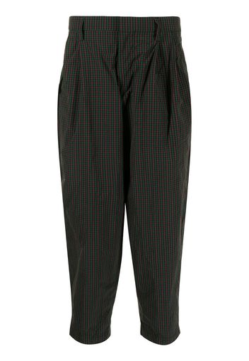 Kolor cropped checked trousers - Marrone