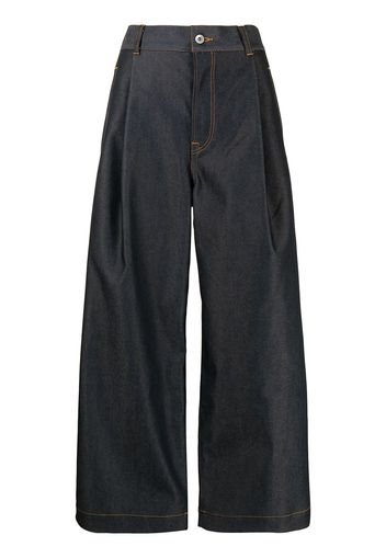 Kolor Jeans a gamba ampia con lavaggio scuro - Blu