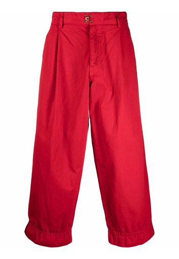 Kolor wide-leg cropped trousers - Rosso