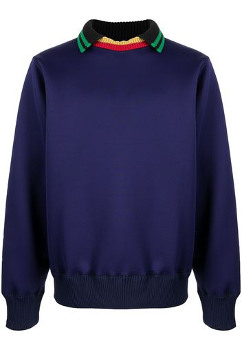 Kolor contrasting-collar jumper - Blu