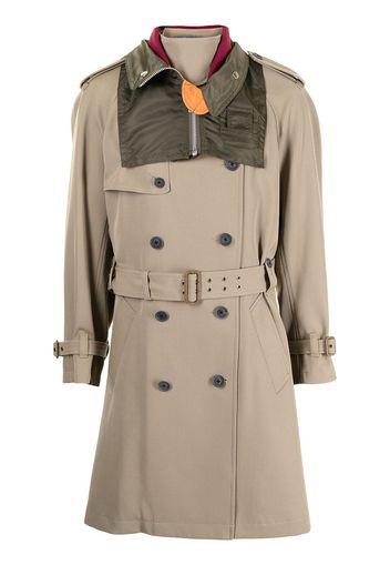 Kolor belted-waist trench coat - Marrone