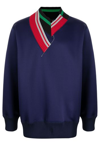 Kolor contrasting-collar jumper - Blu