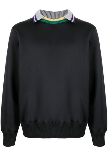 Kolor contrasting-collar jumper - Nero