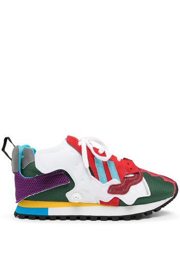 Kolor leather patchwork trainers - Multicolore