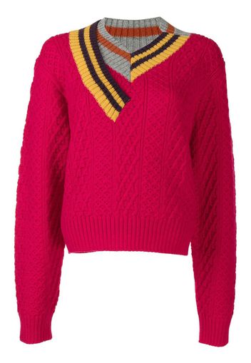 Kolor striped-trim jumper - Rosa