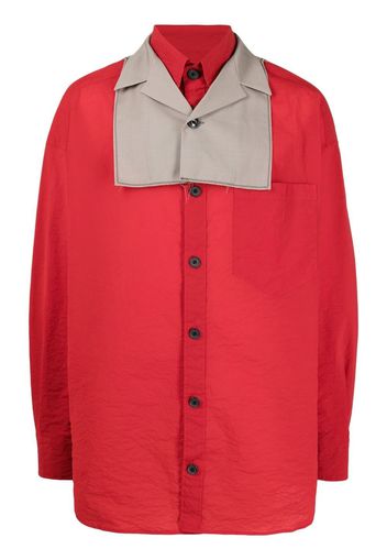 Kolor Camicia con doppio colletto - Rosso