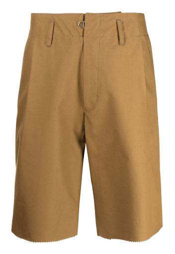 Kolor pleated wide-leg tailored shorts - Marrone