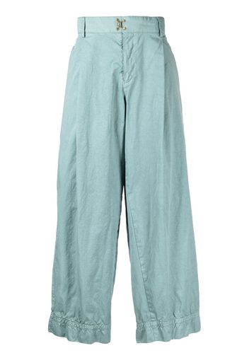 Kolor drop-crotch hook fastening trousers - Verde
