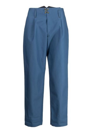 Kolor hook-fastening cropped trousers - Blu