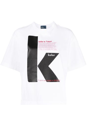Kolor logo-print short sleeved T-shirt - Bianco