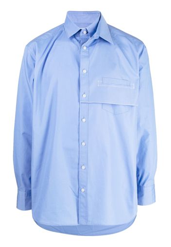 Kolor off-center half button fastening shirt - Blu