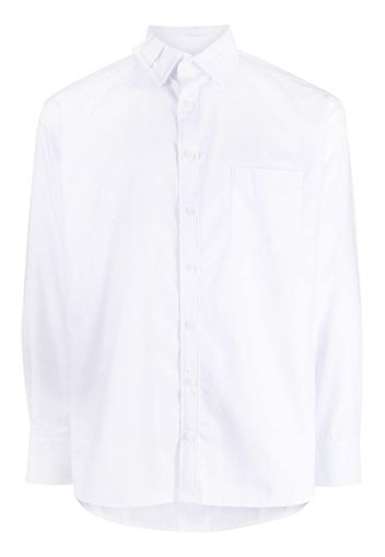 Kolor patchwork-detail long-sleeve shirt - Bianco