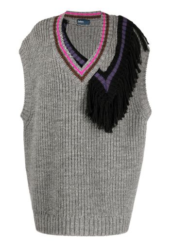 Kolor patchwork-detail wool vest - Grigio