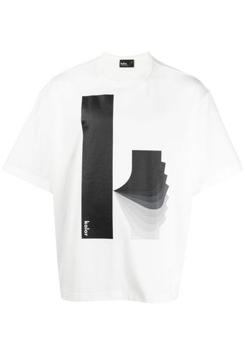 Kolor logo-print cotton T-shirt - Bianco