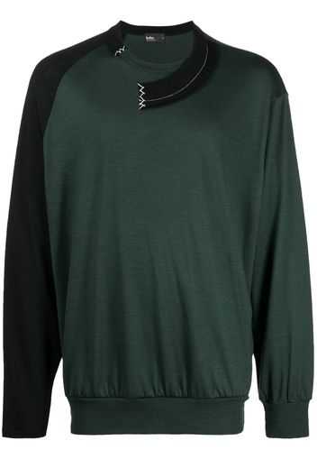 Kolor T-shirt asimmetrica a maniche lunghe - Verde