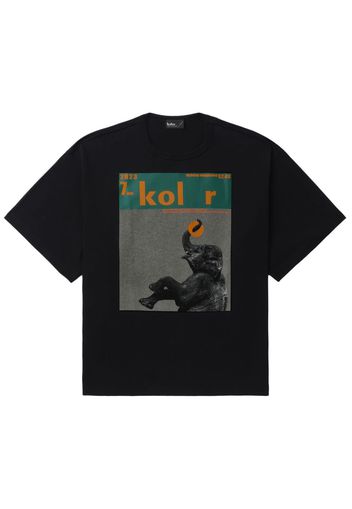 Kolor graphic-print cotton T-shirt - Nero