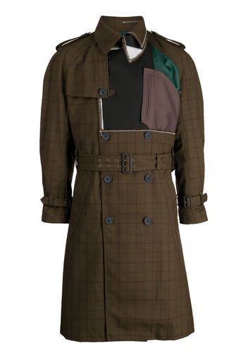 Kolor Trench doppiopetto patchwork - Marrone