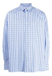 Kolor checked long-sleeve shirt - Blu