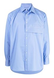 Kolor off-center half button fastening shirt - Blu