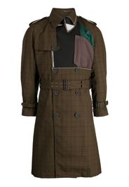 Kolor Trench doppiopetto patchwork - Marrone