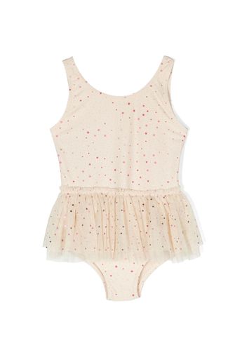 Konges Sløjd star-motif tulle-skirt swimsuit - Toni neutri