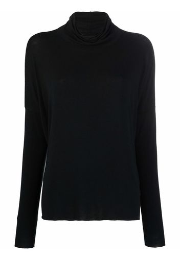 Kristensen Du Nord cowl-neck tonal jersey - Nero