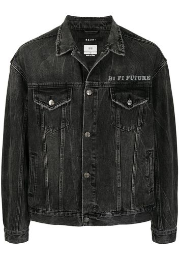 Ksubi slogan-print denim jacket - Nero