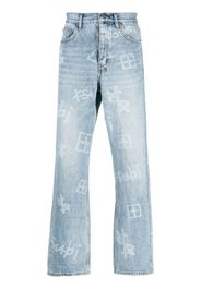 Ksubi graphic-print straight-leg jeans - Blu