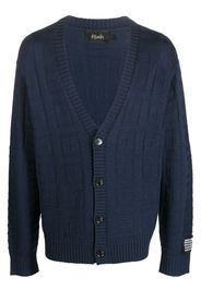 Ksubi logo-intarsia wool-blend cardigan - Blu