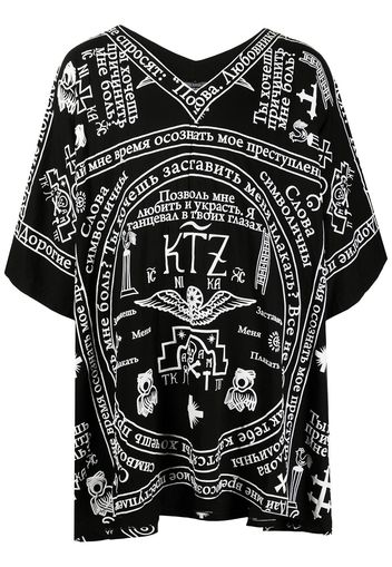 KTZ Caftano con stampa - BLACK/WHITE