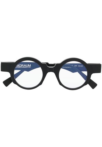 Kuboraum round-frame optical glasses - Nero